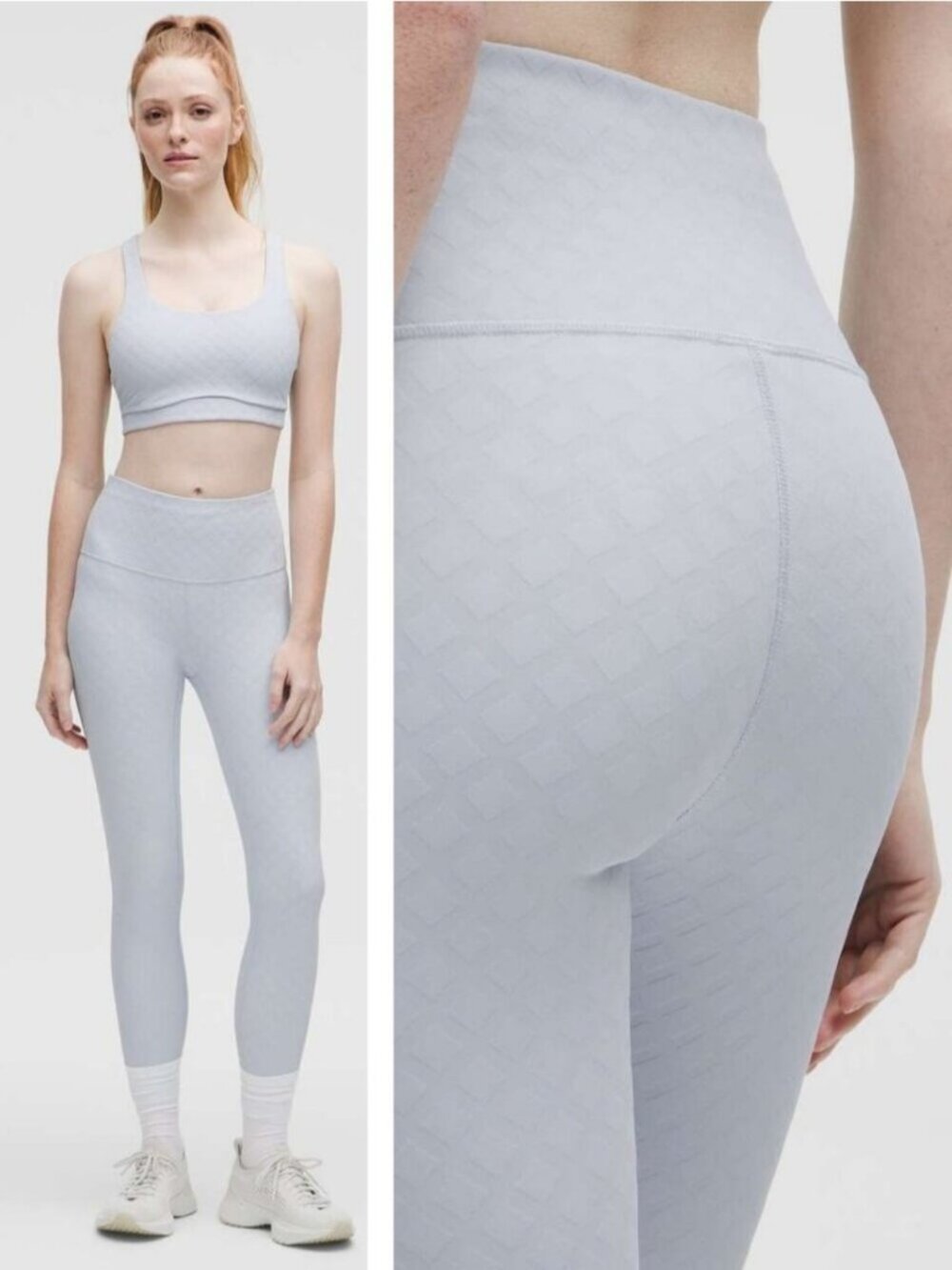 LULULEMON 3D Jacquard Diamond Train High-Rise Tight 25" Size 4 Starch Blue